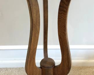 Oak pedestal plant stand. 15" dia. x 36" H.