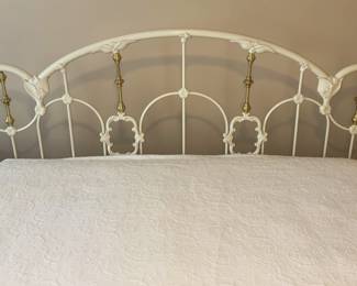 BUY IT NOW! $275.00.  King size Iron/brass bed with Serta Mattress.