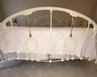 BUY IT NOW! $275.00.  King size Iron/brass bed with Serta Mattress.