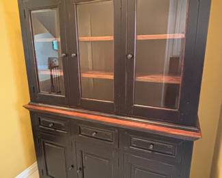 BUY IT NOW! $750.00  Arhaus, Large Black Hutch.
64” W x 17” D x 84” H
