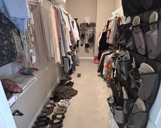 Large amount of ladies' clothing and shoes.  