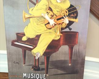 Toute La Musique print on canvas. 20" W x 30" H.