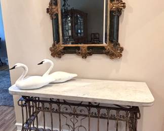 BUY IT NOW! $675.00. Marble top console.                         54" W x 18" x 38" H.