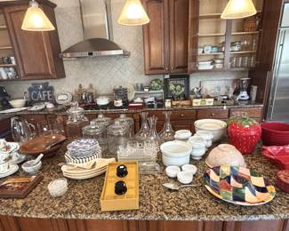 Serving pieces, cookie jar , Good Year salt and pepper shakers, Mikasa cups and saucers and so much more.