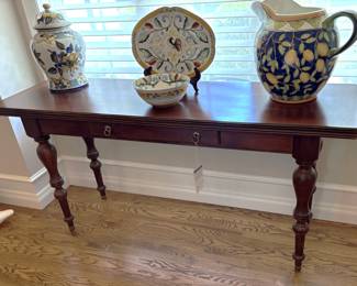 BUY IT NOW! $495.00. Ethan Allen table.                                  64" W x 38" D x 31" H.