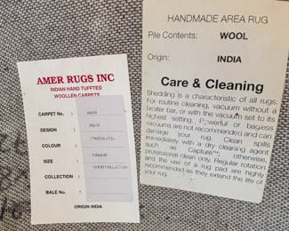 5' x 8' Handmade wool area rug, made in India. 