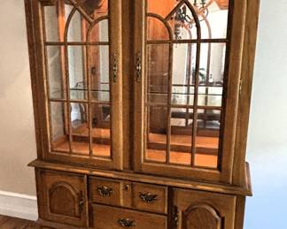BUY IT NOW! $175.00. Stanley Oak China display cabinet.  52" W x 84" H x 17 1/2" D.