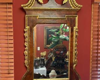 Federal mahogany and gold gilt mirror with eagle crest