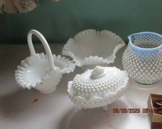 Fenton Milk glass and Fenton Squat pitcher