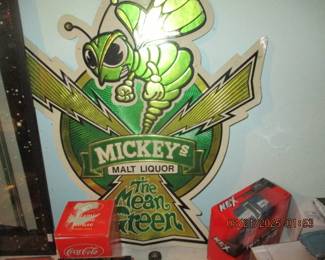 Mickey's malt liquor 3 D foil sign