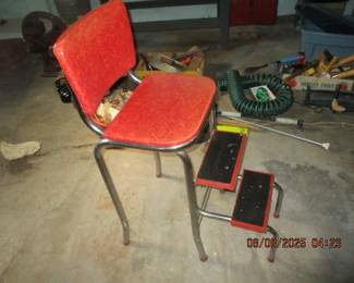 Mid Century Red step stool