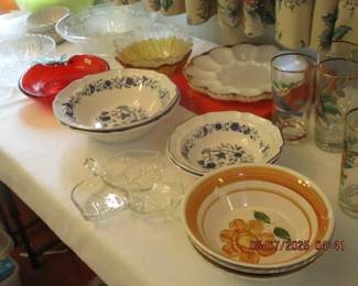 The blue and White bowls were distributed by Woolworth