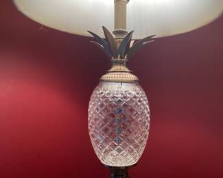 Vintage Pair Crystal Pineapple Lamps