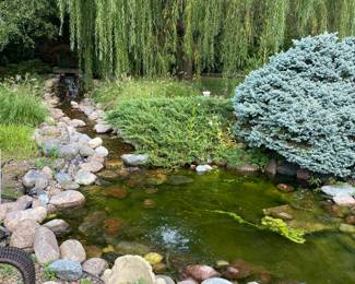  What a VIEW!! You can buy the house Have your coffee outside on the patio looking at the Koi Pond Fountain everyday!!
