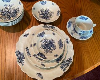 Vintage Booth's "Peony" 7 Piece Place Setting, England. 7 Sets