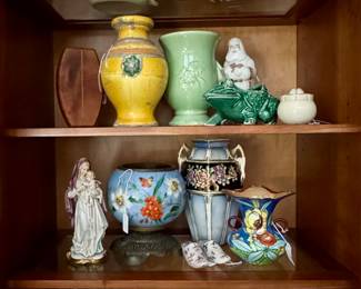 McCoy pottery, MCM vases, blown glass, Decoy, Art deco vases