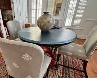 Annie SLoan Painted round table and 4 linen chairs!