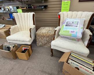 QUEEN ANNE CHAIRS
NEIMAN MARCUS/HORCHOW LACE OTTOMAN
RECORDS
