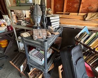 Books, cd’s, suitcases, decorative items