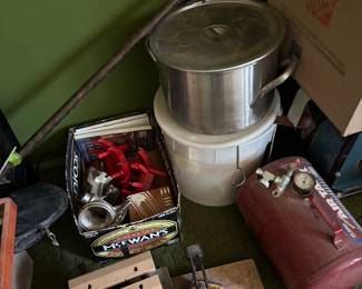 Beer making items, kitchen grinder, air tank….all very random items