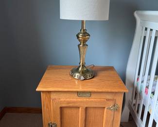 White Clad Cabinet, and Table Lamp