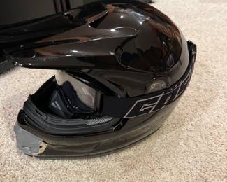 Motocross Helmet and Eye Goggles 