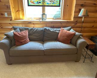 Sofa, goose down throw pillows