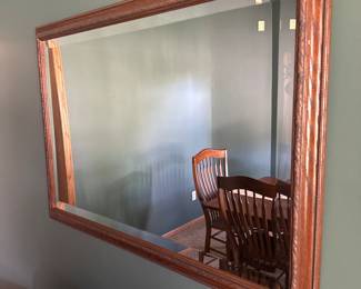 Beveled glass wall mirror