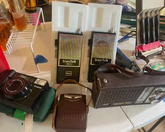 Vintage Walkie Talkies new in their boxes, Vintage radios and cameras