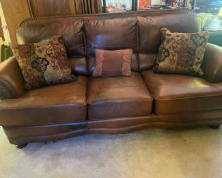 Leather sofa, love seat and chairs