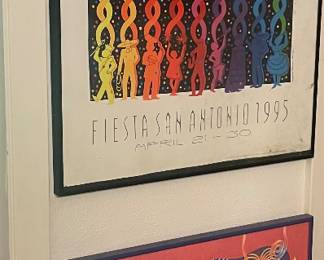 Fiesta San Antonio Vintage Posters framed from the 1990's
