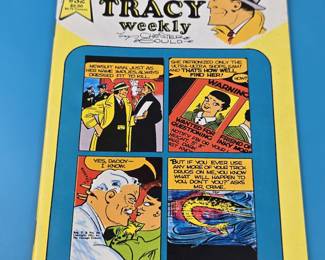 Dick Tracy Weekly comic book, issue #32, published by Tribune Media Services, Inc. in 1988. The cover introduces a new character named "Newsuit Nan" and features four panels depicting scenes from the comic strip, along with a "Warning" poster for a wanted individual.