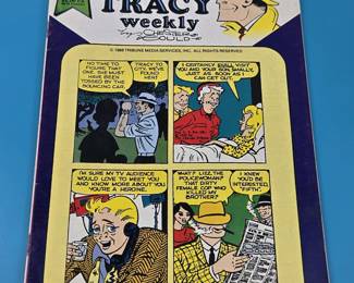 Dick Tracy Weekly #69.
It is a comic book featuring the classic detective character Dick Tracy.
This particular issue was published in 1988 by Blackthorne Publishing.
The cover price was $2.00 in the US and $2.75 in Canada.
It contains a weekly installment of the Dick Tracy comic strip, including a storyline involving "The Fifth".