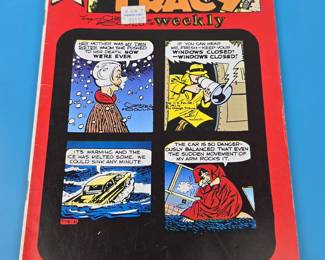 Dick Tracy Weekly comic book, specifically the "Ice Float Death Trap" storyline.
Title: Dick Tracy Weekly
Storyline: Ice Float Death Trap