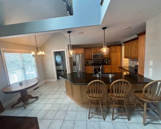 kitchen counter and cabinets