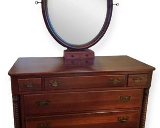 Willett Wildwood Cherry Dresser Oval Mirror
