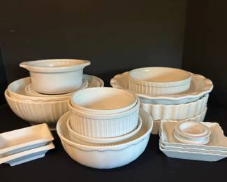 White Stoneware Kitchen Dishes