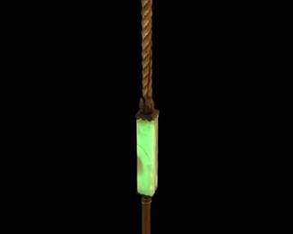 Victorian Uranium Slag Glass Floor Lamp