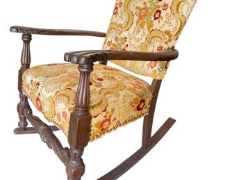 Upholstered Wood Rocking Chair