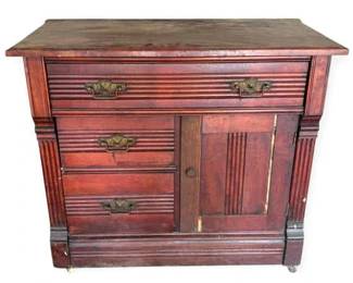 Antique Cherry Dry Sink Cabinet