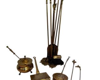 Vintage Brass Fireplace Tools