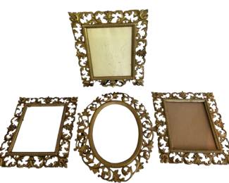Ornate Vintage Brass Picture Frames