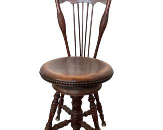 Glass Claw Foot Wood Chair W Unique Back