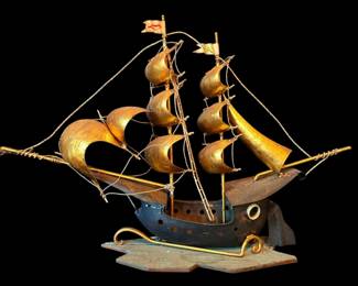 Metal Ship Sculpture