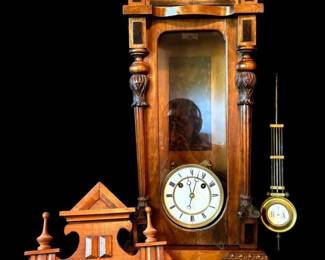 Carved Wood Wall Clock