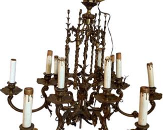 Antique Brass 12 Light Chandelier