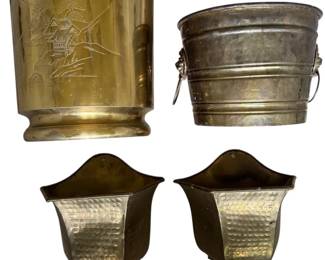 Brass Bucket, Planter Wall Planter