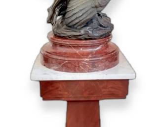 Louis Charles Hippolyte Buhot Hebe and the Eagle of Jupiter Bronze Sculpture, on Marble Top Podium