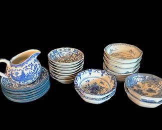 Small Teapot and More Blue White Asian Dishes