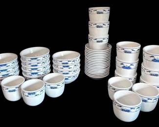 Cameo China Blue Lotus Tea Cups Small Serving Dishes